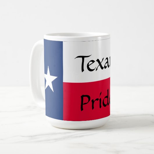 Texan Pride, Texas Drapeau avec Bluebonnets, Mug (Devant gauche)