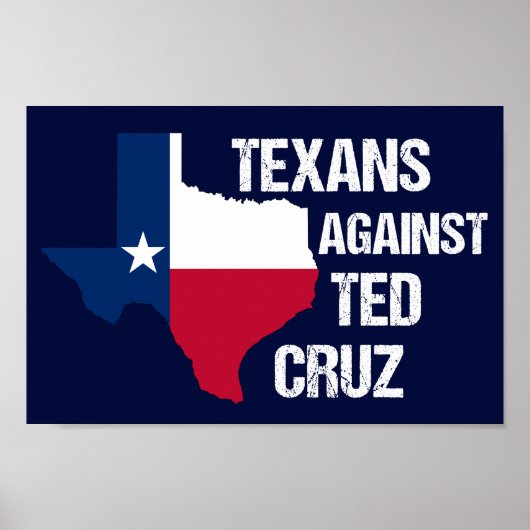 Texanen tegen Ted Cruz Texas Democraat Poster (Voorkant)
