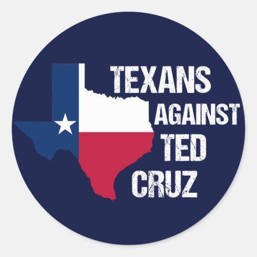 Texanen tegen Ted Cruz Texas Democraat Ronde Sticker (Voorkant)