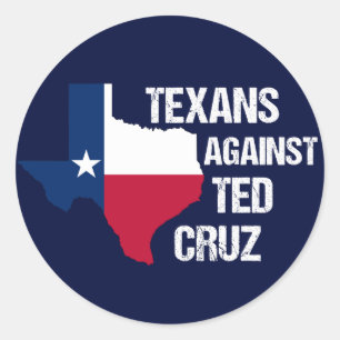 Texanen tegen Ted Cruz Texas Democraat Ronde Sticker