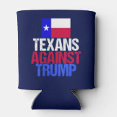 Texanen tegen Trump Blue Blikjeskoeler (Achterkant)