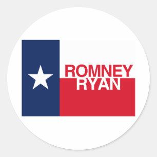 TEXANEN VOOR ROMNEY RYAN.png Ronde Sticker