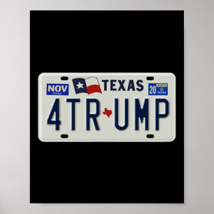 Texans For Trump Antieke Kentekenplaat Campagne Poster
