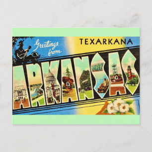 Texarkana Arkansas Retro Ansichtkaart Briefkaart