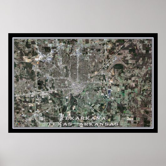 Texarkana Texas Satellite Poster Carte (Devant)