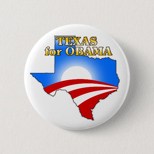 Texas4Obama Ronde Button 5,7 Cm (Voorkant)