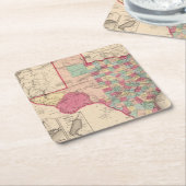 Texas 10 vierkante kartonnen onderzetter (Schuin)