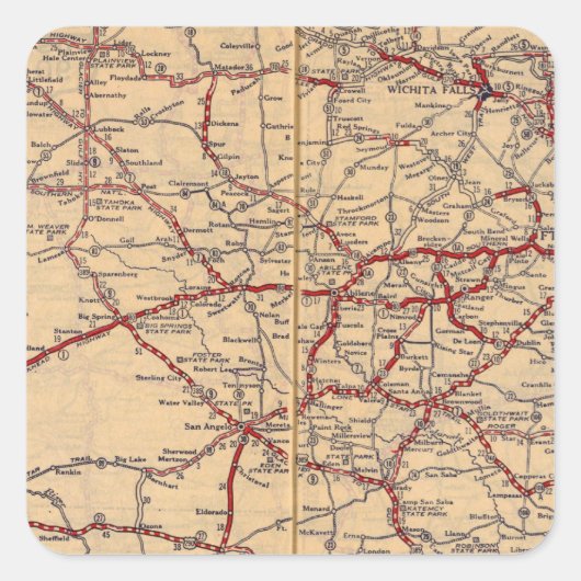 Texas 11 vierkante sticker (Voorkant)