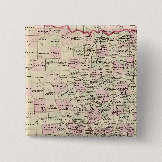 Texas 12 vierkante button 5,1 cm (Voorkant)