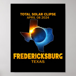 Texas 2024 totale zonsverduistering poster