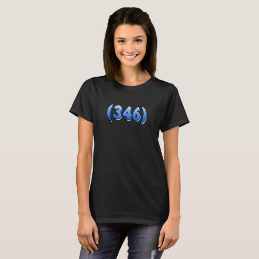 Texas 346 Area Code Houston Pasadena Pearland Leag T-shirt (Voorkant volledig)
