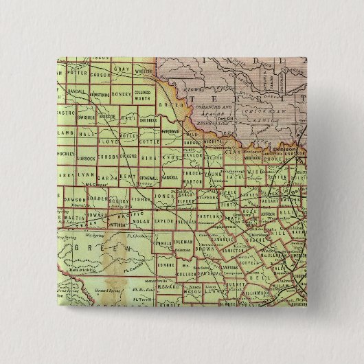 Texas 3 vierkante button 5,1 cm (Voorkant)