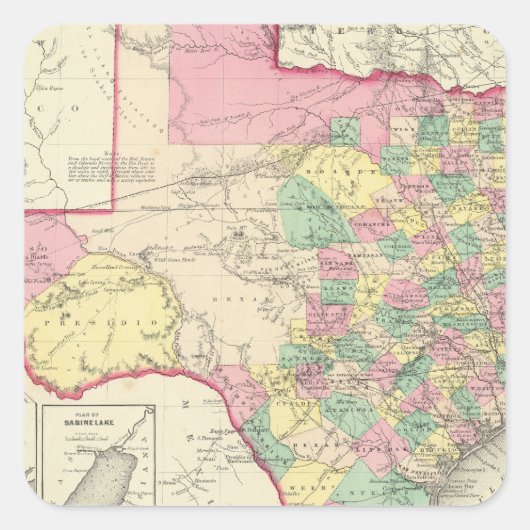 Texas 4 vierkante sticker (Voorkant)