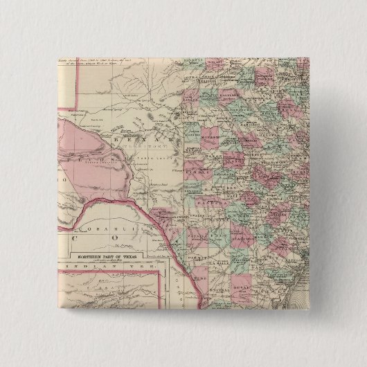 Texas 5 vierkante button 5,1 cm (Voorkant)