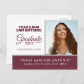 Texas A&M San Antonio Aankondigingskaart (Voorkant / Achterkant)