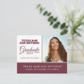 Texas A&M San Antonio Aankondigingskaart (Staand voorkant)