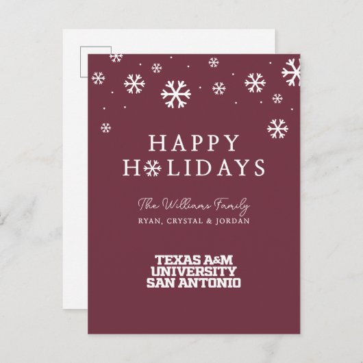 Texas A&M University - San Antonio Feestdagenkaart (Voorkant / Achterkant)