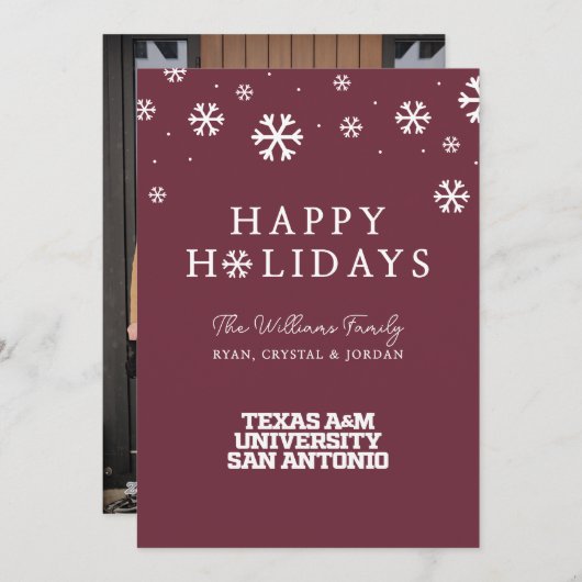 Texas A&M University-San Antonio Feestdagenkaart (Voorkant / Achterkant)