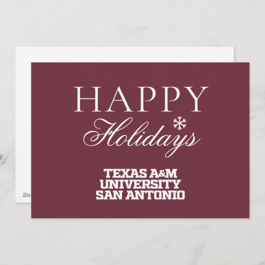 Texas A&M University - San Antonio Feestdagenkaart (Voorkant / Achterkant)