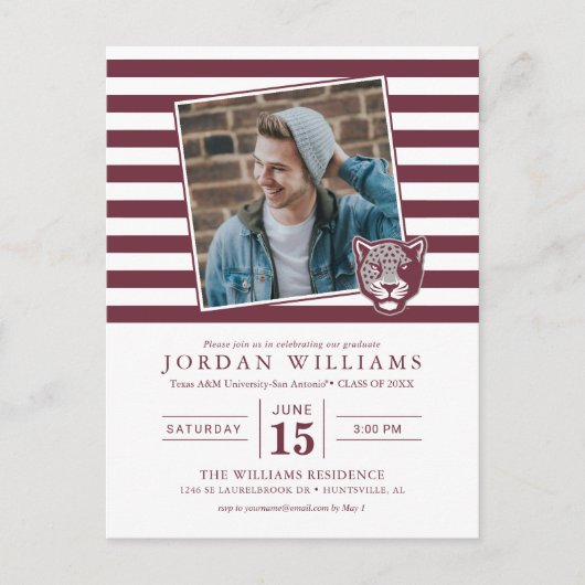 Texas A&M University - San Antonio | Jaguars Aankondigingskaart (Voorkant)