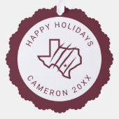 Texas A&M University - San Antonio | Staat Logo Ornament Kaart (Achterkant)