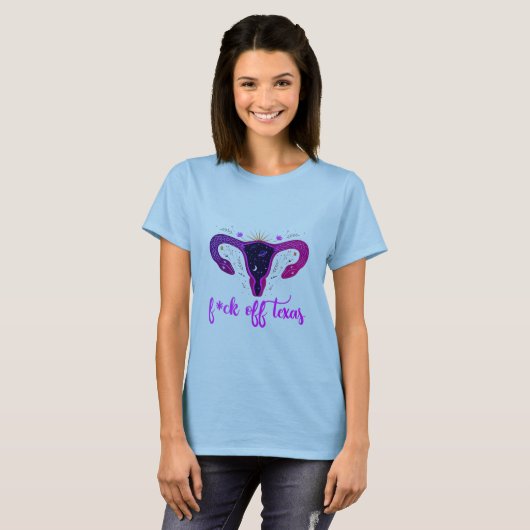 Texas Abortion Ban Celestial Uterus Protest T-shirt (Voorkant volledig)