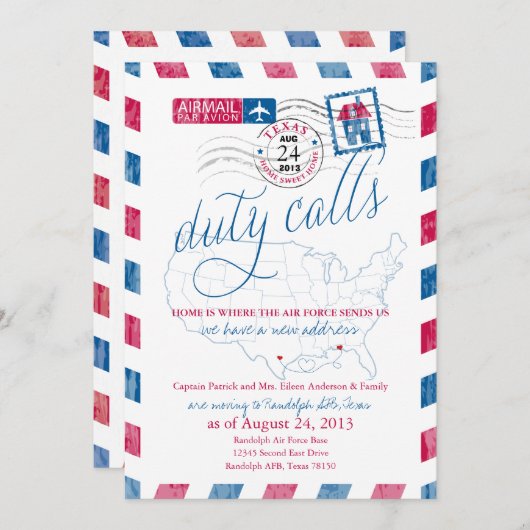 Texas Airmail Militaire Beweging Aankondiging (Voorkant / Achterkant)