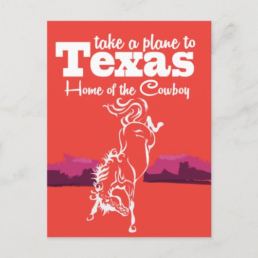 Texas Alternative Red Travel Poster Briefkaart (Voorkant)
