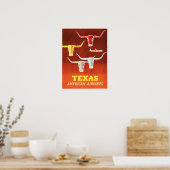 TEXAS AMERICA Austin Longhorns Airlines Poster (Keuken)