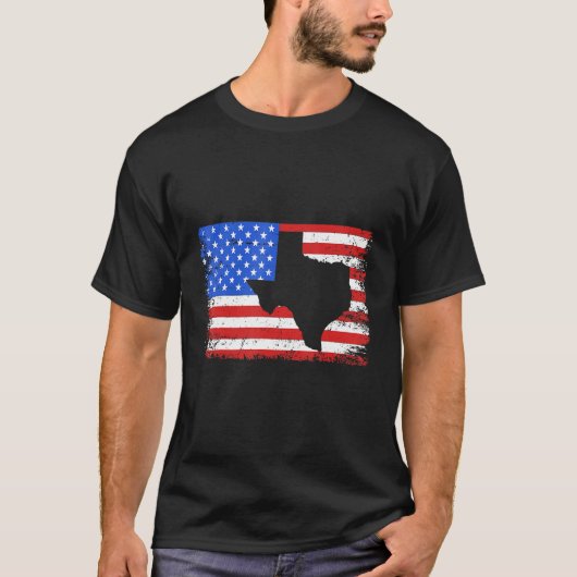 Texas American Flag Outline Distress Ultimate 4t T-shirt (Voorkant)