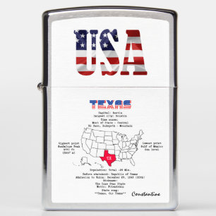 Texas American staat op een kaart en nuttige infor