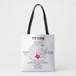 Texas American staat op een kaart en nuttige infor Draagtas