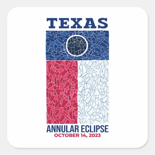 Texas Annular Eclipse Square Sticker (Voorkant)