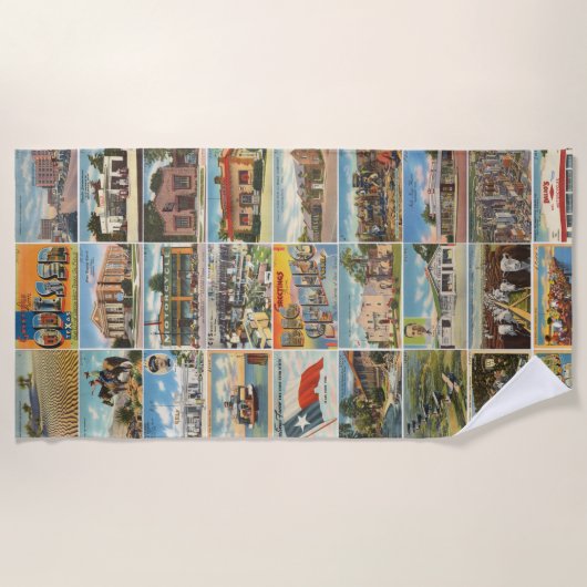 Texas Antique carte postale serviette de plage (Devant)