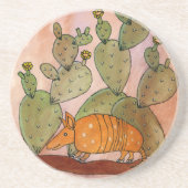 Texas Armadillo Zandsteen Onderzetter (Voorkant)