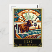 Texas | Art. Deco Briefkaart (Voorkant / Achterkant)