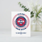 Texas, Austin, TX, Patriottisch, Monogram Briefkaart (Staand voorkant)