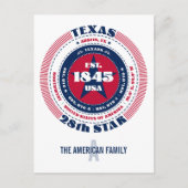 Texas, Austin, TX, Patriottisch, Monogram Briefkaart (Voorkant)