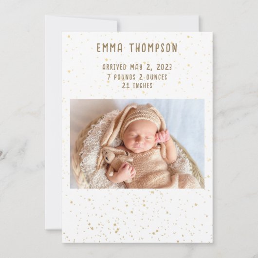 Texas Baby Faire-part de naissance fleurs (Dos)