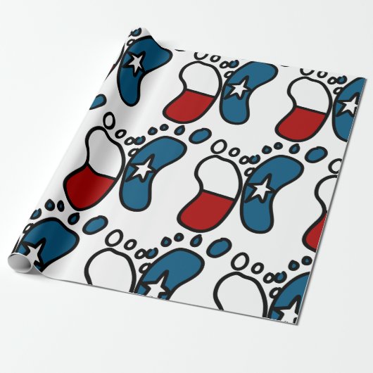 Texas Baby Feet Cadeaupapier (Uitgerold)