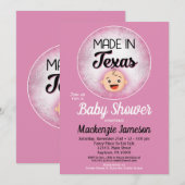 Texas Baby shower Funny Pink Girls Invitation (Devant / Derrière)