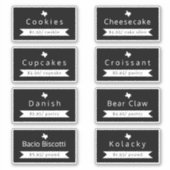 Texas Bakkerij Food Naam & Prijs Sticker Labels (Voorkant)