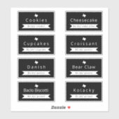 Texas Bakkerij Food Naam & Prijs Sticker Labels (Vel)