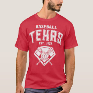 Texas Baseball EST 1972 Wit Tekst T-shirt