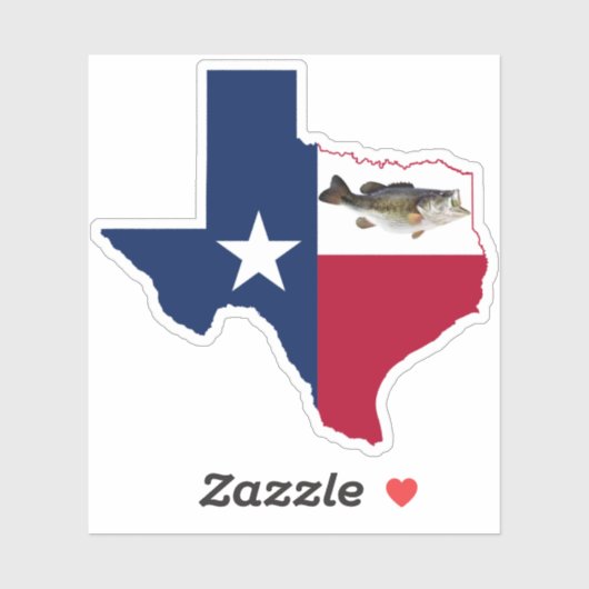 Texas Bass Vissen Vlag Sticker (Vel)