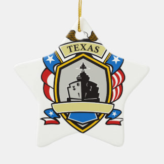 Texas Battleship Emblem Retro Keramisch Ornament