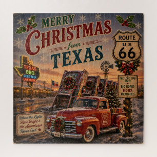 Texas BBQ Kerst Roadtrip Nacht Legpuzzel