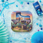 Texas BBQ Party 4 Papieren Bordje (Feest)