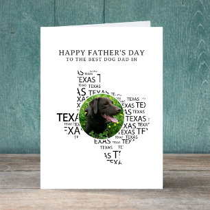 Texas Beste Hond Papa Foto Vaderdag Feestdagen Kaart