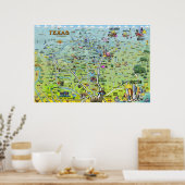 Texas BIG Fun Map Poster (Keuken)